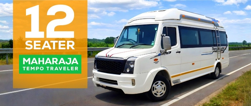 12 Seater 1X1 Maharaja Tempo Traveller on Rent in Sasan Gir